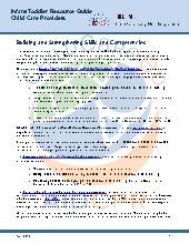 Building and Strengthening Skills and Competencies for Infant/ Toddler Care