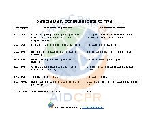 Sample Daily Schedule (Birth to Five)