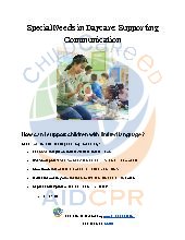 Special Needs in Daycare: Supporting Communication