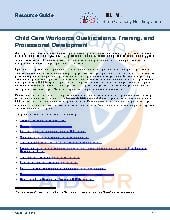 Child Care Workforce Qualifications, Training, and Professional Development 