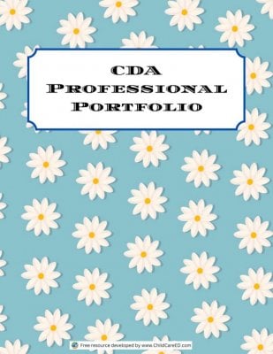 CDA Portfolio Binder Cover Sheet and Tabs Template (Daisy). All Ages. CDA.