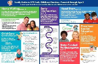 Family Guide to NYS Early Childhood Services - Prenatal through Age 5