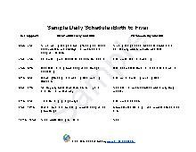 Sample Daily Schedule (Birth to Five)