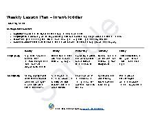 Sample Weekly Lesson Plan Infant/Toddler