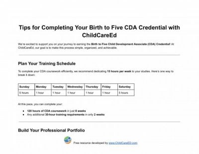 Tips for Completing Your Birth to Five CDA Credential with ChildCareEd