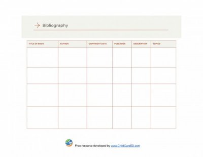 Bibliography Template (Birth to Five)