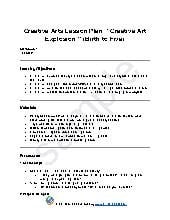 Sample Creative Arts Lesson Plan: &ldquo;Creative Art Explosion (Birth to Five)