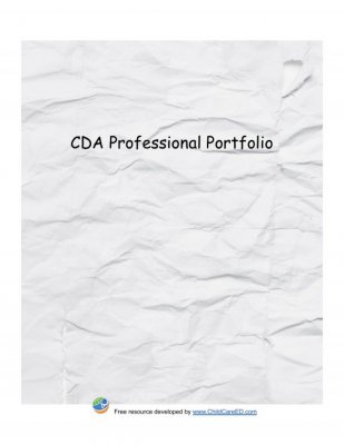 CDA Portfolio Binder Cover sheet & Tabs (Paper)
