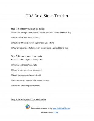 CDA Next Steps Tracker