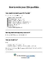 How to write your CDA portfolio