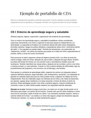Ejemplo de portafolio de CDA
