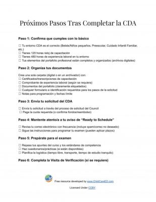 Pr&oacute;ximos Pasos Tras Completar la CDA