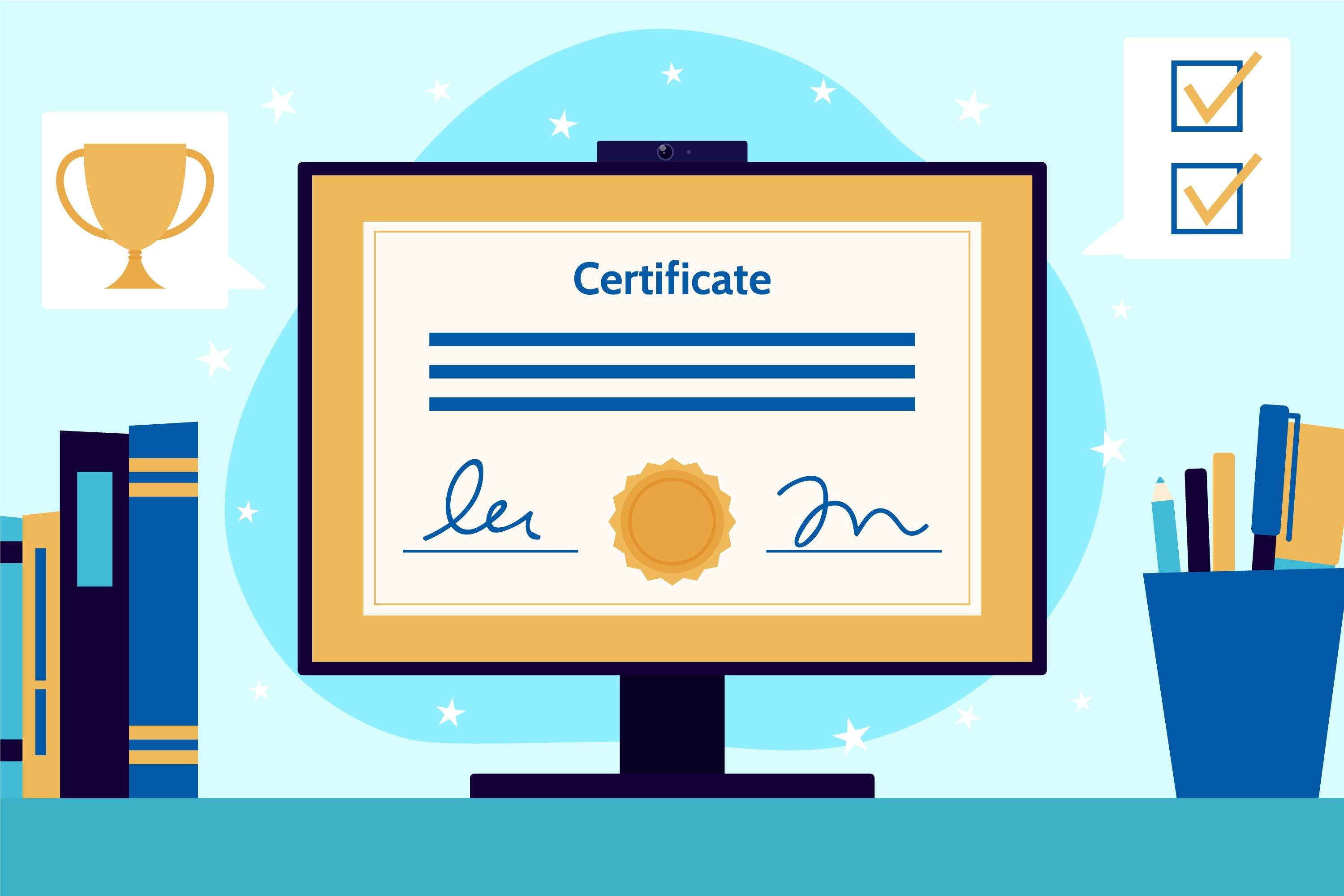 Digital Certificate Displayed on Computer Screen