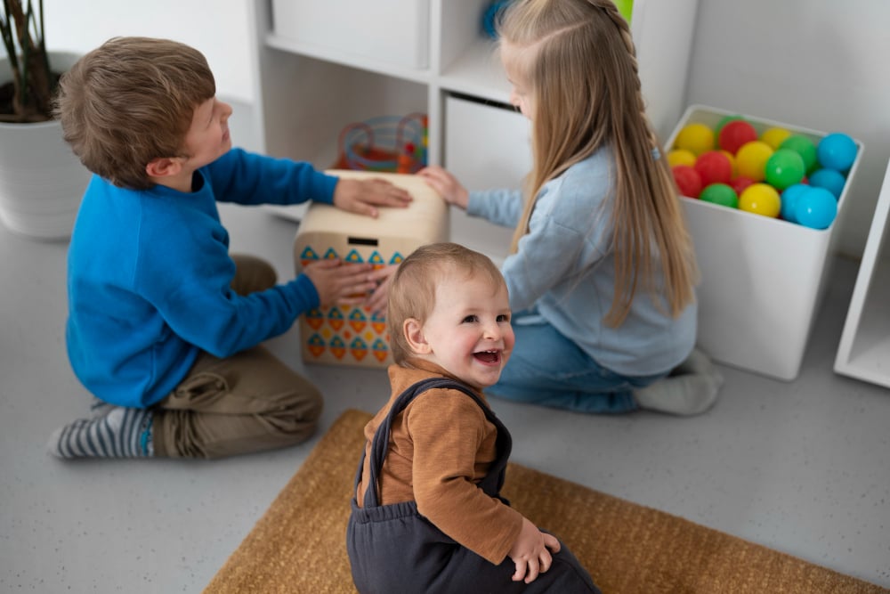 Joyful Playtime Among Siblings