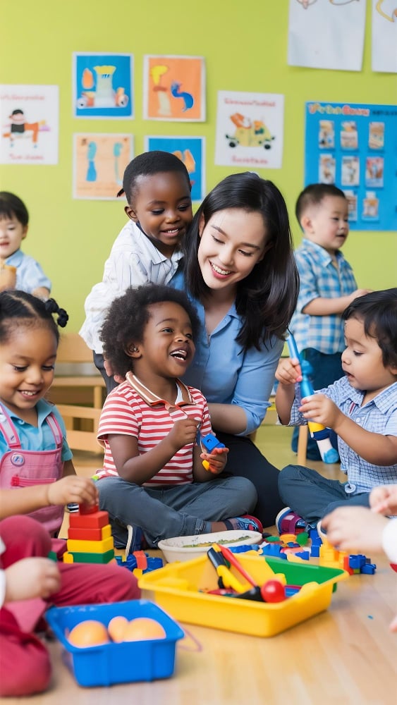 Joyful Playtime in a Colorful Classroom