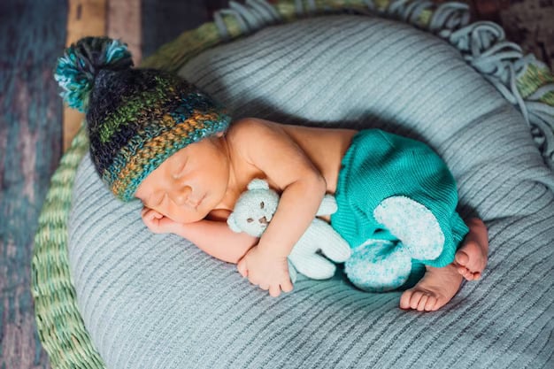 Sleeping Baby in Cozy Knit Hat