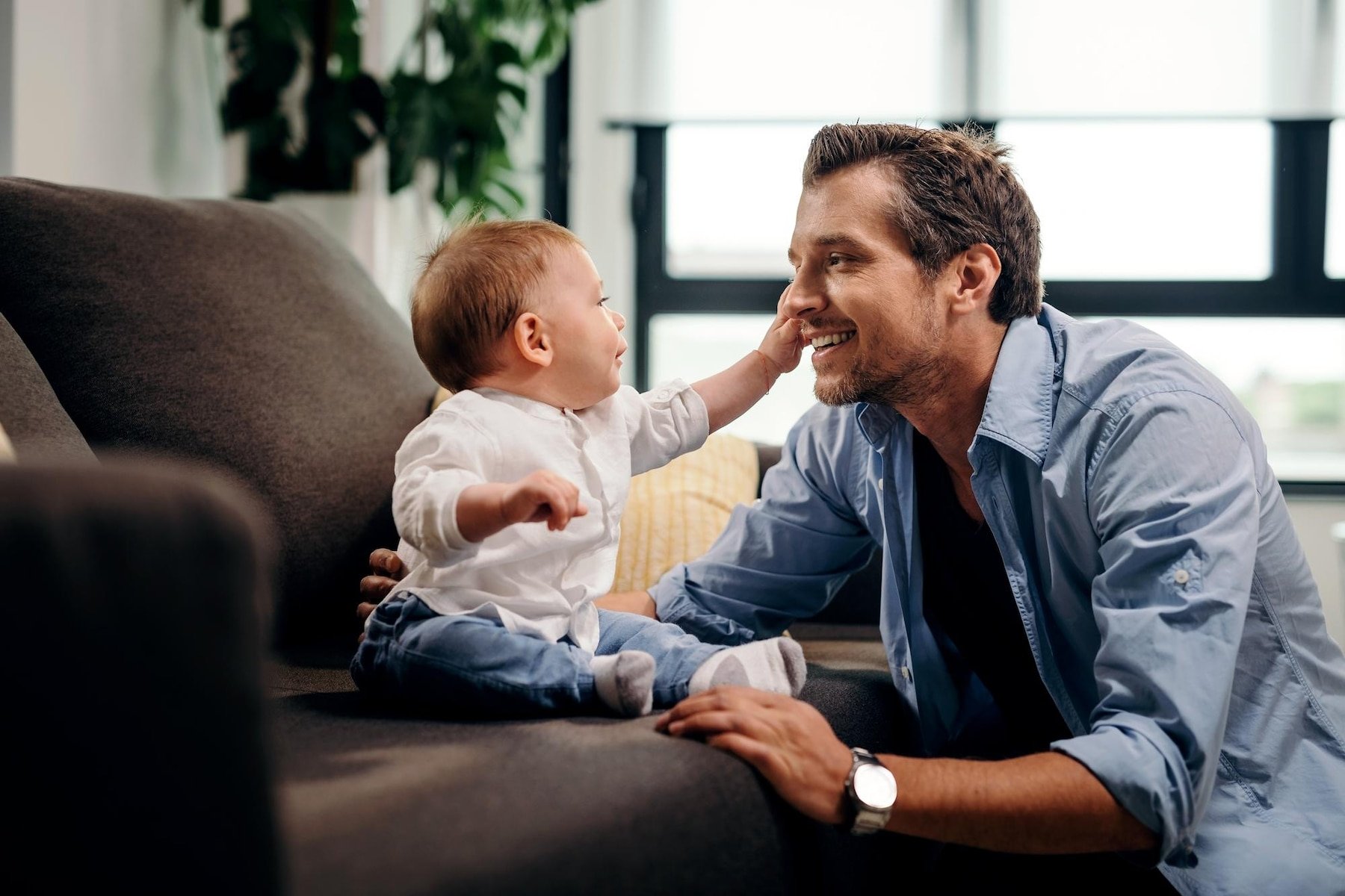 Joyful Moments Between Father And Child