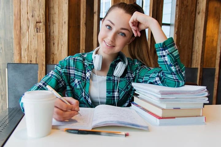 Focused Student Engaged in Study