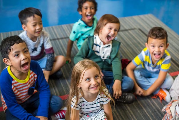 Joyful Children Engaged in Playful Laughter