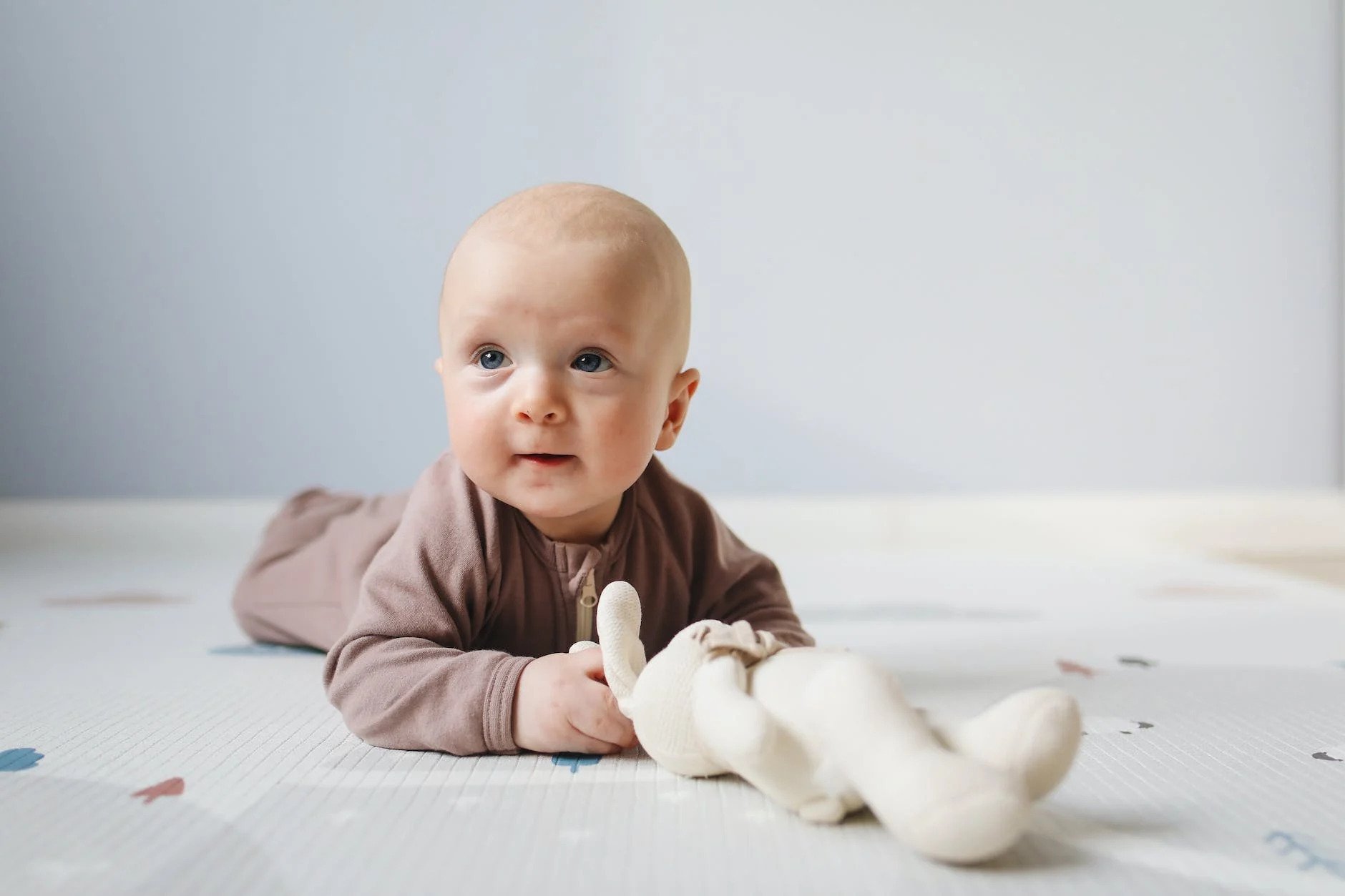 Curious Baby Exploring Soft Textures